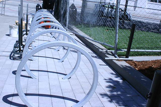 On the corner of 18th and Church, new bike racks are ready to keep cyclists' rides safe. 
