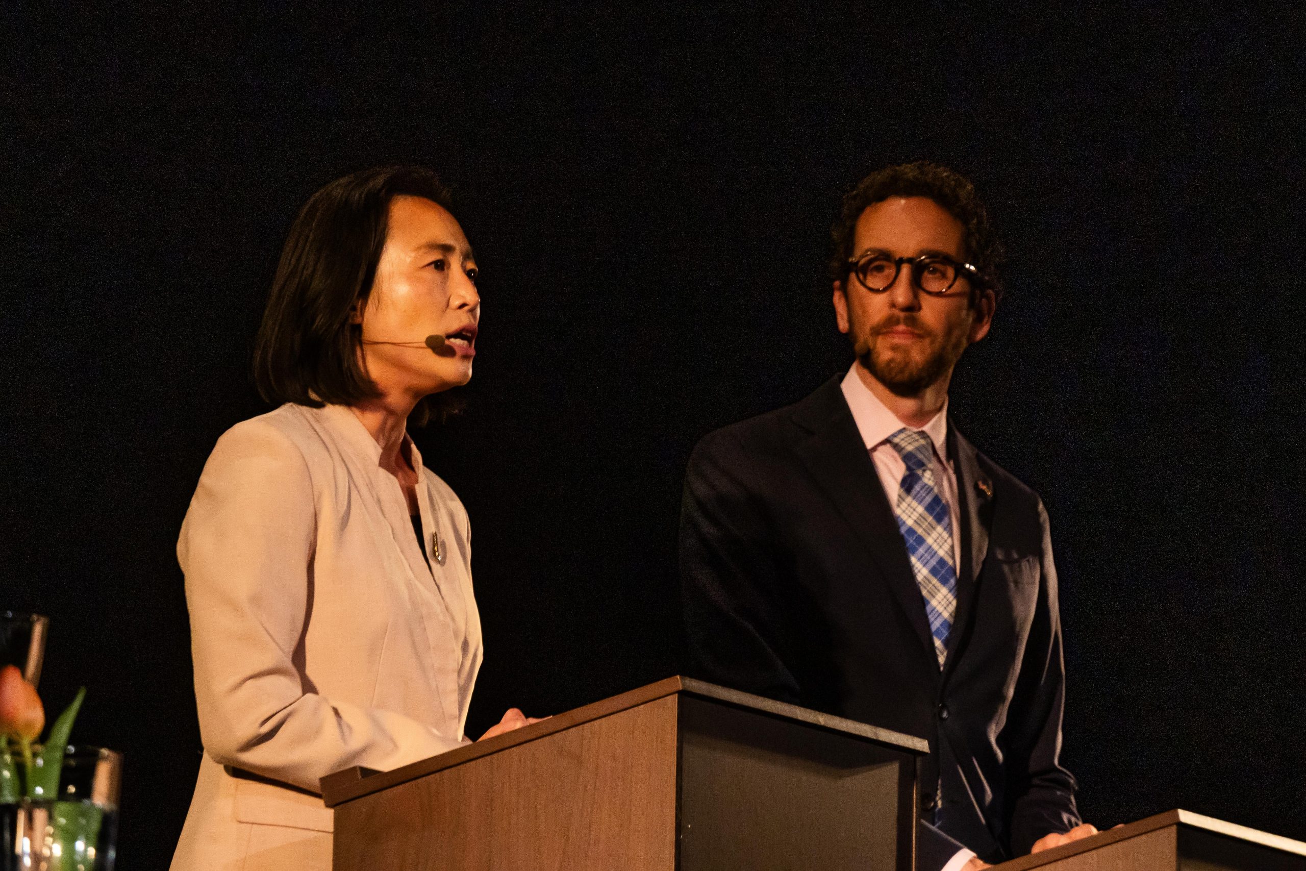 Scott Wiener, Connie Chan spar over AI during debate